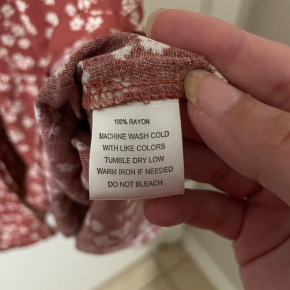 Just Found Rust Floral Tiered Mini Dress Puff Sleeve Boho 1X - Picture 4 of 7